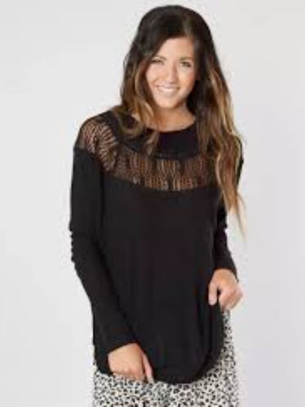 Free People Black Cowl Neck Sweater Size XS